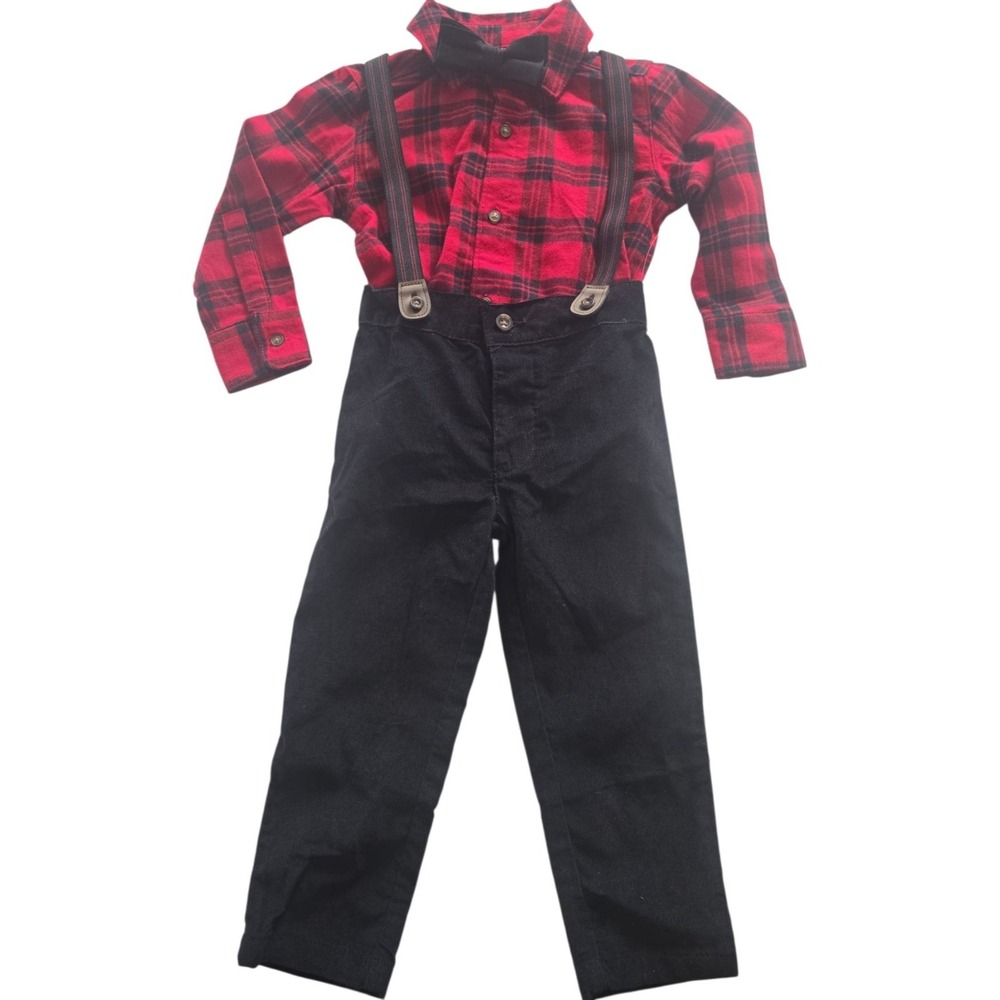 New Carter's Boys 2T Pants Button Up Tie Outfit Holiday Christmas